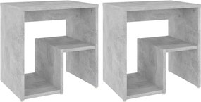 vidaXL Noptiere, 2 buc., gri beton, 40x30x40 cm, PAL