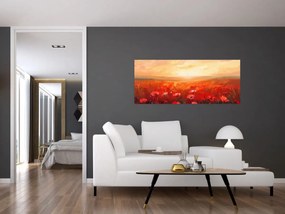 Tablou - Câmp de maci (120x50 cm)