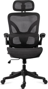 Scaun de birou ergonomic din mesh cu brațe rabatabile OFF 440 negru
