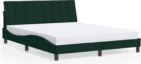 vidaXL Cadru de pat fără saltea, Hanko, verde închis, 160x200 cm, catifea