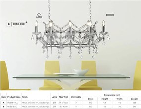 Lustra suspendata cristal design elegant Florence 14L 80614-14CC SRT