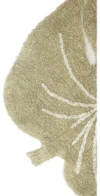 Covor pentru copii kaki lavabil/țesut manual din bumbac 75x100 cm Mini Monstera Olive – Lorena Canals