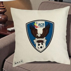 Perna Personalizata ACB Ineu Fotbal, 40x40 cm, Ecru, Husa Detasabila, Perna Inclusa, BEKZ®