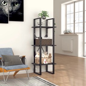Bibliotecă cu 3 rafturi, gri, 40x30x105 cm, pal