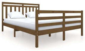 3100667 vidaXL Cadru de pat, maro miere, 160x200 cm, lemn masiv