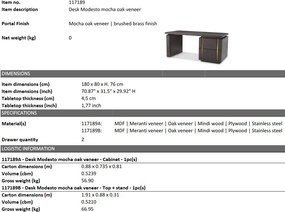 Birou design LUX Modesto, Mocha oak