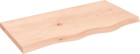 vidaXL Blat de baie, 80x40x(2-4) cm, lemn masiv netratat