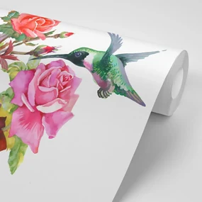 Tapet colibri cu flori