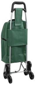 vidaXL Carucior de cumpărături cu sistem de urcare scări, verde, 38 L