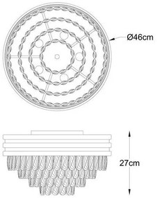 Lustra aplicata, Plafoniera design modern NAICA auriu/ negru