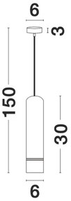 Pendul design minimalist Esca negru NVL-9387003