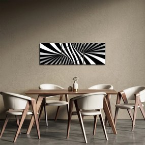 Tablou abstract cu dungi de zebră (cu ceas) (90x30 cm)
