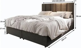 OFERTA Pat tapițata boxspring MERALIS 180x200 cm bej calitatea II Saltele: Saltea cu arcuri Bonell