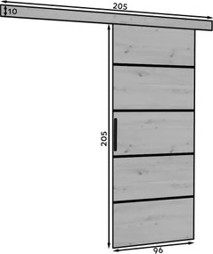 Ușă glisantă montată pe perete MUSCHU – 96x205 cm – Cașmir