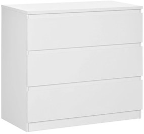 HOMCOM Comodă 3 sertare, Dulap de depozitare elegant pentru dormitor, interior, 80l x 39P x 73H cm | Aosom Romania