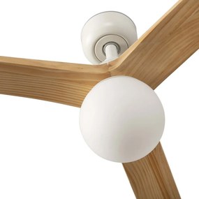 Lustra cu Ventilator aplicat tavan cu telecomanda KLIM S 92,5cm, alb/ pin
