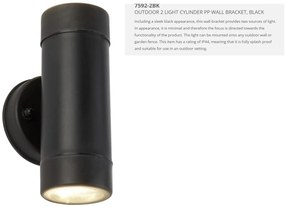 Aplica perete exterior IP44 Up and Down 7592-2BK SRT