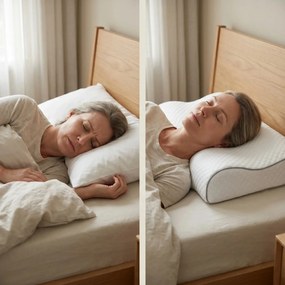 Perna cervicala ortopedica CERVI-SAN Ortho reglabila memory foam, husa lavabila