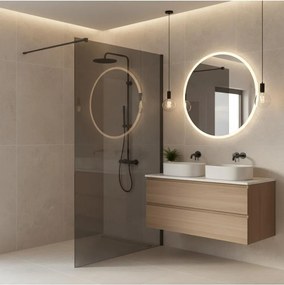 Paravan de dus fumuriu Rea Flexi Grey 130 cm Titan