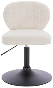 HR193N Scaun Crem Boucle cu Bază Neagră