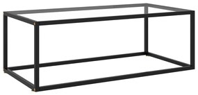 vidaXL Măsuță de cafea, negru cu sticlă securizată, 100x50x35 cm