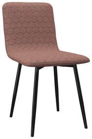 282502 vidaXL Scaune de bucătărie, 4 buc., maro, material textil