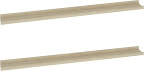 vidaXL Rafturi de perete, 2 buc., stejar sonoma, 100x9x3 cm