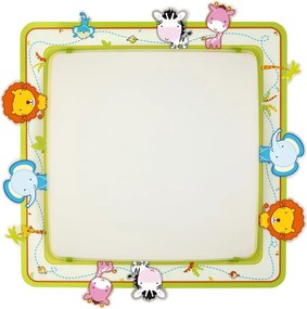 Aplica perete sau tavan camera copii cu imagini imprimate, Little Zoo 63116 DB