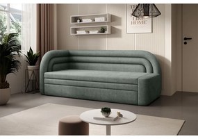 Canapea verde extensibilă/cu spațiu de depozitare cu tapițerie din chenille cu colț pe partea stângă 223 cm Fabillo – ELTAP