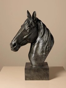 Sculptură cap de cal din rășină pe suport, H40 cm, " Horse "