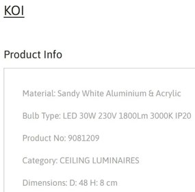 Plafoniera LED design circular KOI alba