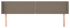 Tablie de pat cu aripioare gri taupe 203x16x78 88 cm textil 1, Gri taupe, 203 x 16 x 78 88 cm