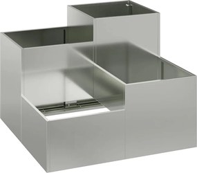 vidaXL Vază pentru Grădină Argintiu 80 x 80 x 60 cm Oțel galvanizat