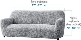 Gaico Huse cu două elastice GRAFITI NOU antracit fotoliu triplu (l. 170 - 220 cm)
