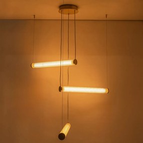Lustra LED smart cu telecomanda COMO alama periata