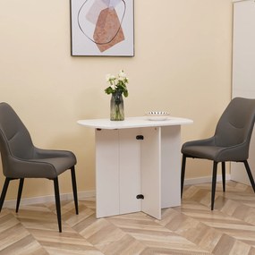 HOMCOM Masă Pliabilă Bucătărie Prânz Lemn Melamină Ușor de Curățat Design Compact Alb | Aosom Romania