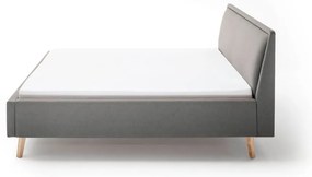 Pat matrimonial gri deschis tapițat fără somieră 180x200 cm Frieda – Meise Möbel