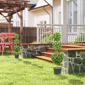 HOMCOM Plante artificiale în ghiveci, frunze din plastic, pământ flocos, Verde | Aosom Romania