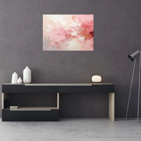 Tablou pe sticlă - Abstract roz (70x50 cm)