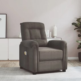 3093314 vidaXL Fotoliu de masaj cu ridicare, gri închis, textil microfibră