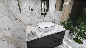 Lavoar pe blat Rune Alvar dreptunghiular 46 cm alb-negru lucios