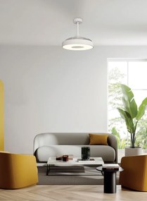 Lustra LED cu Ventilator si telecomanda COIN alb