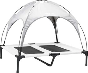 vidaXL Pat pentru câini Manual Gri argintie 92 x 77 x 82,5 cm Oțel