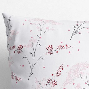 Goldea față de pernă din bumbac - flori japoneze pe alb 70 x 70 cm