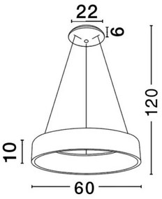 Lustra moderna suspendata LED 3000K Ã˜60cm RANDO maro NVL-6167209