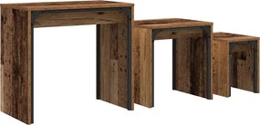 vidaXL Masă de cafea 3 pcs Lemn vechi Lemn compozit