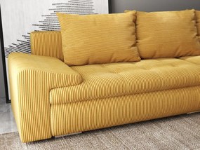 Colțar extensibil dumonde cu ladă de depozitare si sezut confortabil din spuma high-density, Leonardo Zoom Mustar 260x185 cm II