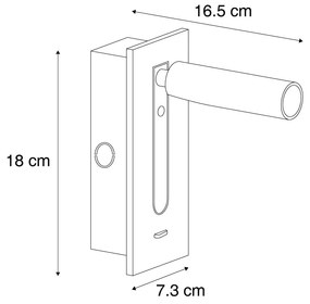 Lampă de perete modernă neagră incl. LED - Plaza