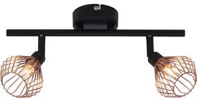 Spot dublu Dalma, 2xg9, 33w, metal, negru/auriu
