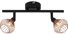 Spot dublu Dalma, 2xg9, 33w, metal, negru/auriu